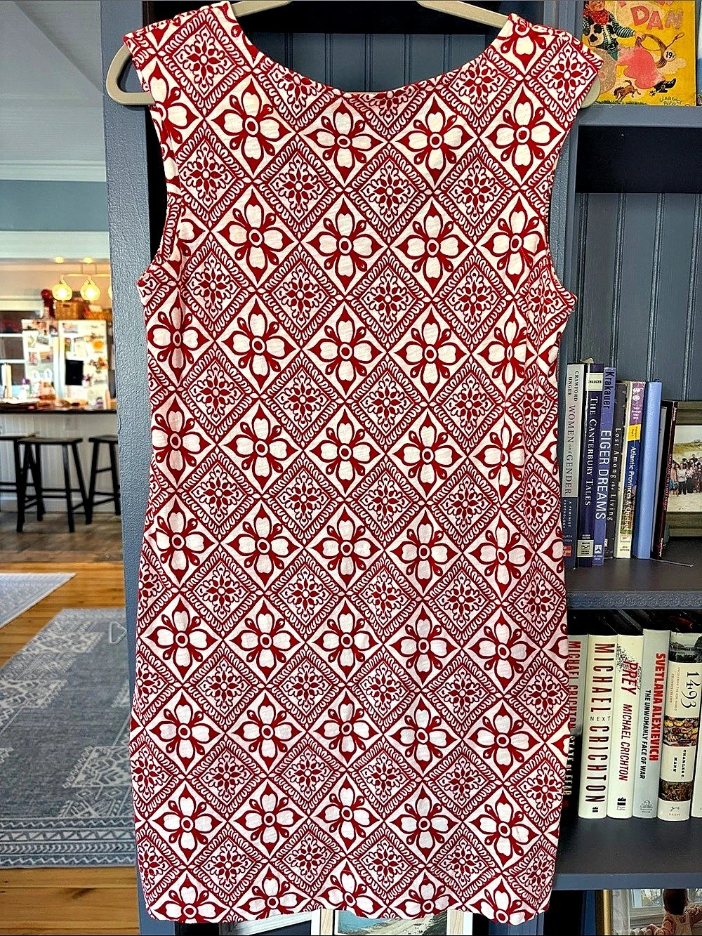 Boden Mini Dress in Red & White Size 4 Like New